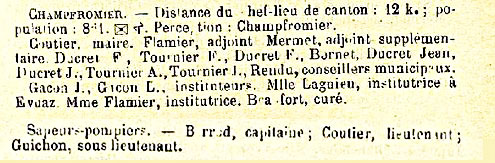 Annuaire champfromier 1899