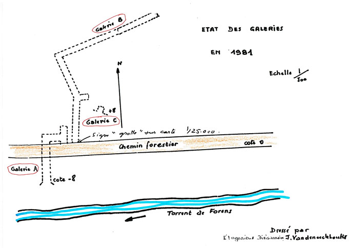 Plan galeries Forens Sud