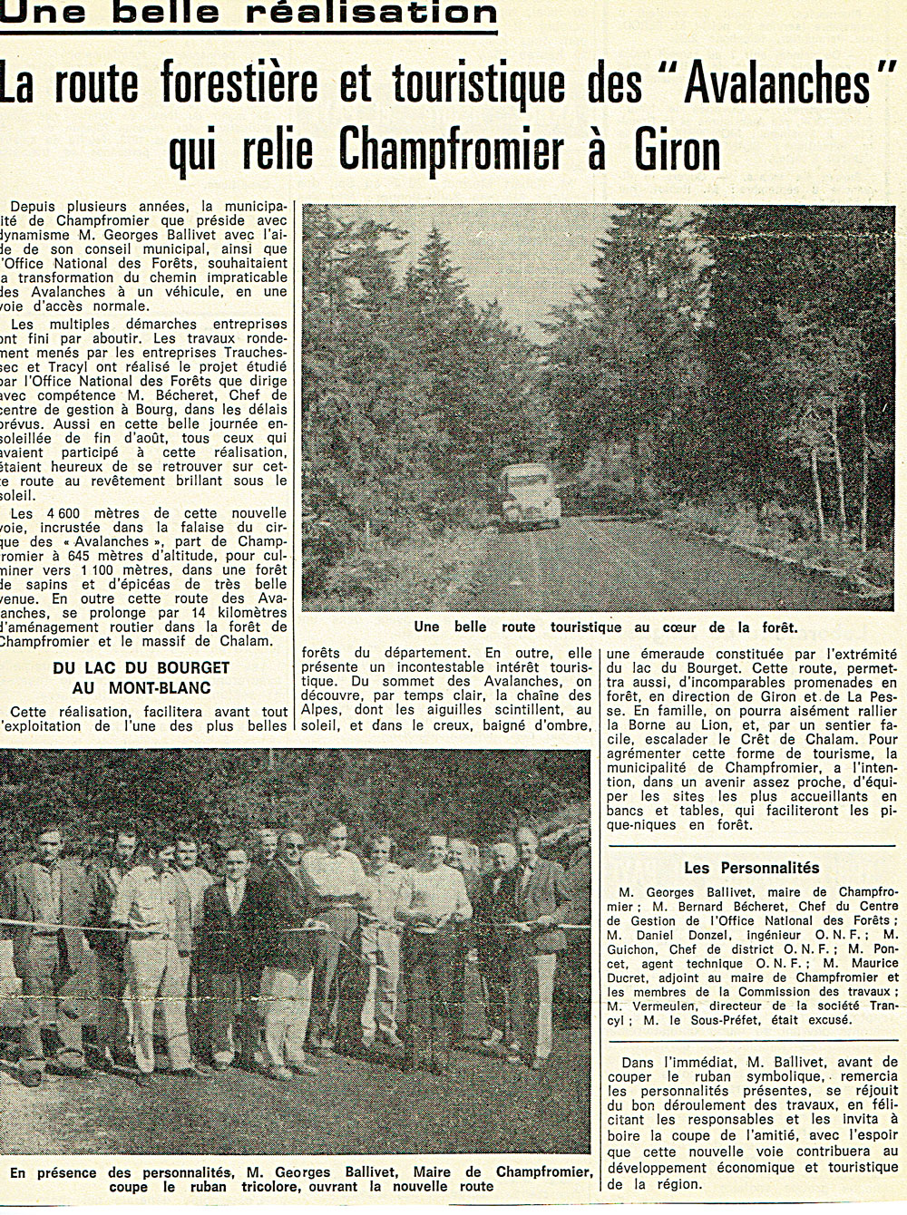 Revêtement Route des Avalanches