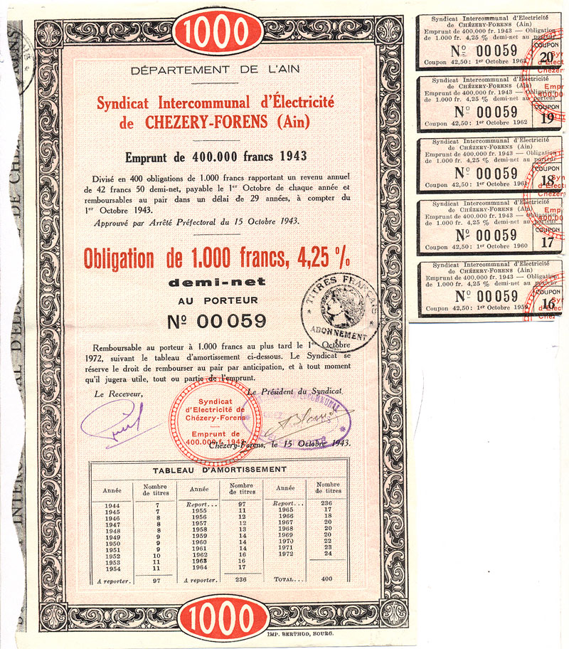 Obligation Electricit&eacute;