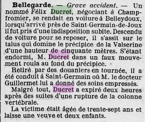 D&eacute;c&egrave;s de Ducret F&eacute;lix