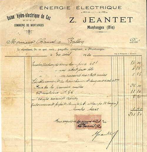 Usine électrique Jeantet