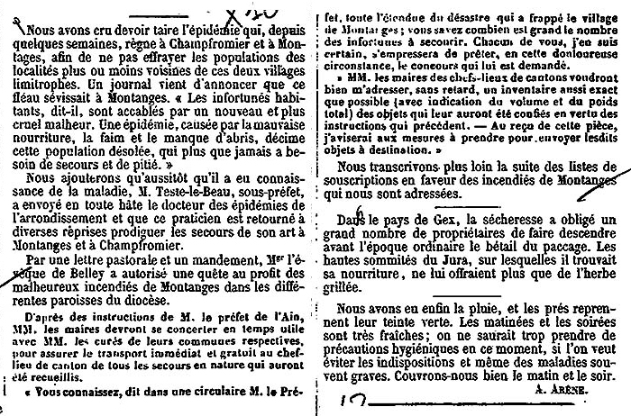 Epidémie Champfromier