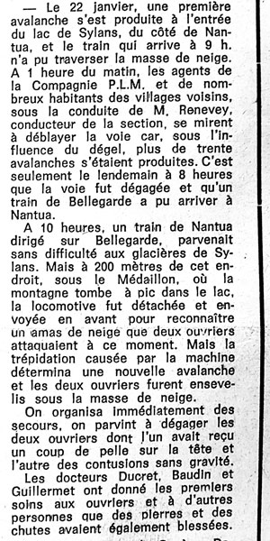 avalanches à Sylans